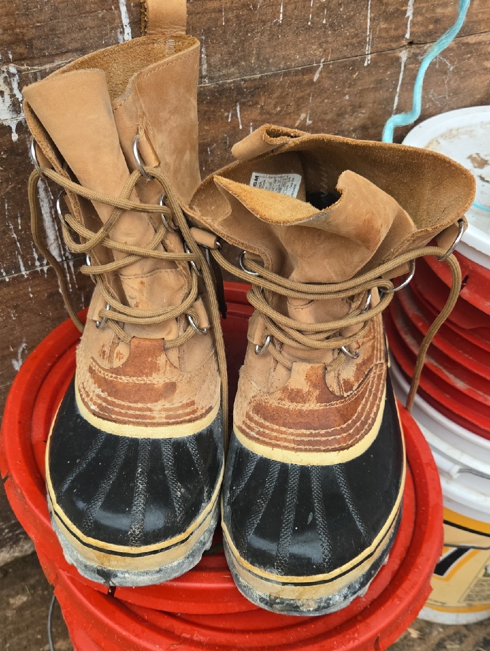 Sorel Brown and Black Waterproof Duck Boots